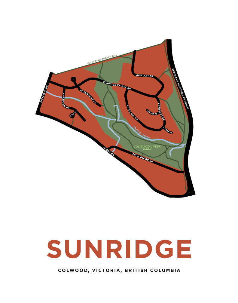 Sunridge Neighbourhood Map Print (Victoria, BC)