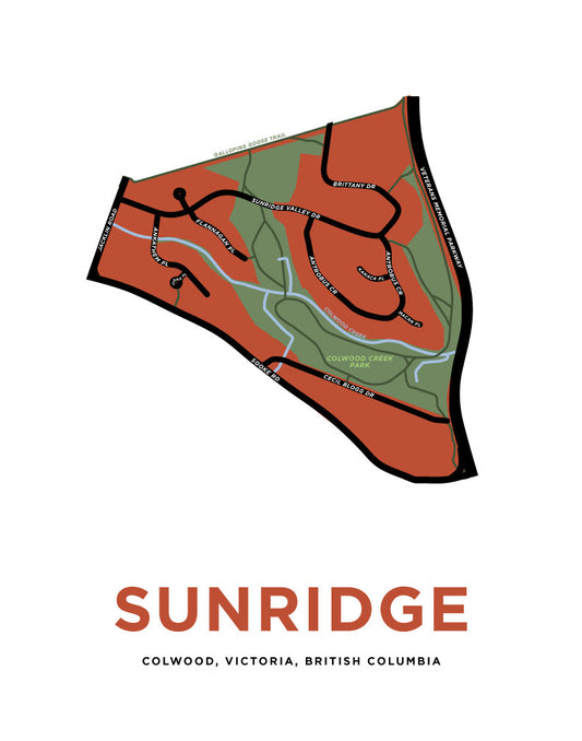 Sunridge Neighbourhood Map Print (Victoria, BC)