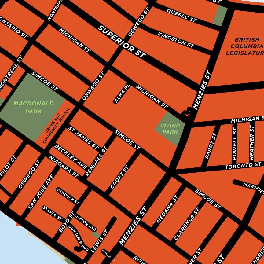 James Bay Neighbourhood Map Print