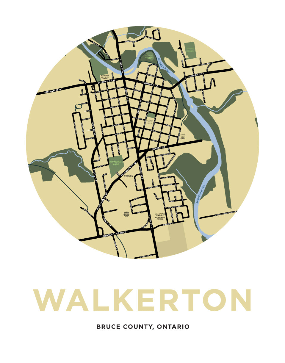 Walkerton Map Print