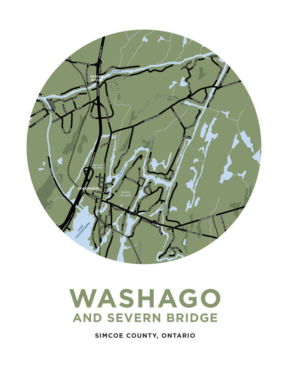 Washago and Severn Bridge Map Print