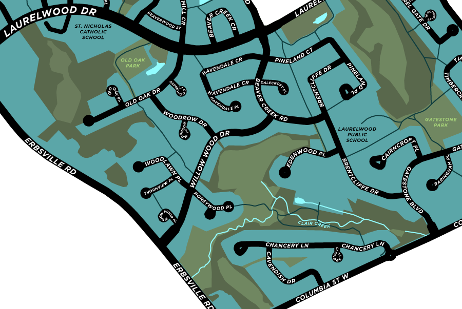 Laurelwood Neighbourhood Map Print