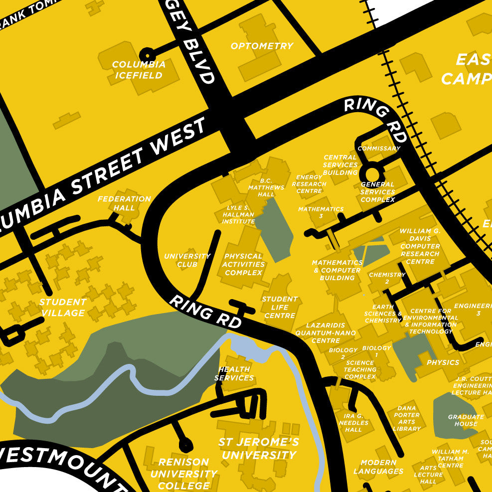 University of Waterloo Campus Map Print