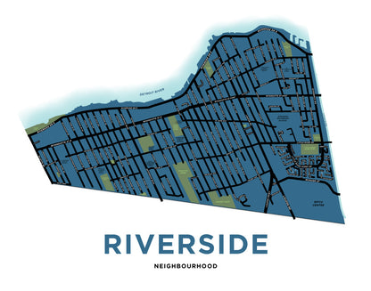 Riverside Neighbourhood Map Print