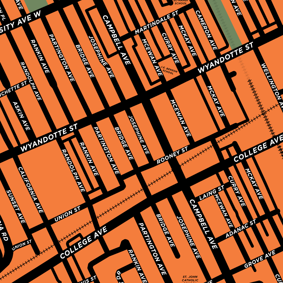 University Neighbourhood Map Print (Windsor)