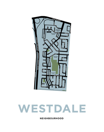 Westdale Neighbourhood Map Print (Winnipeg)