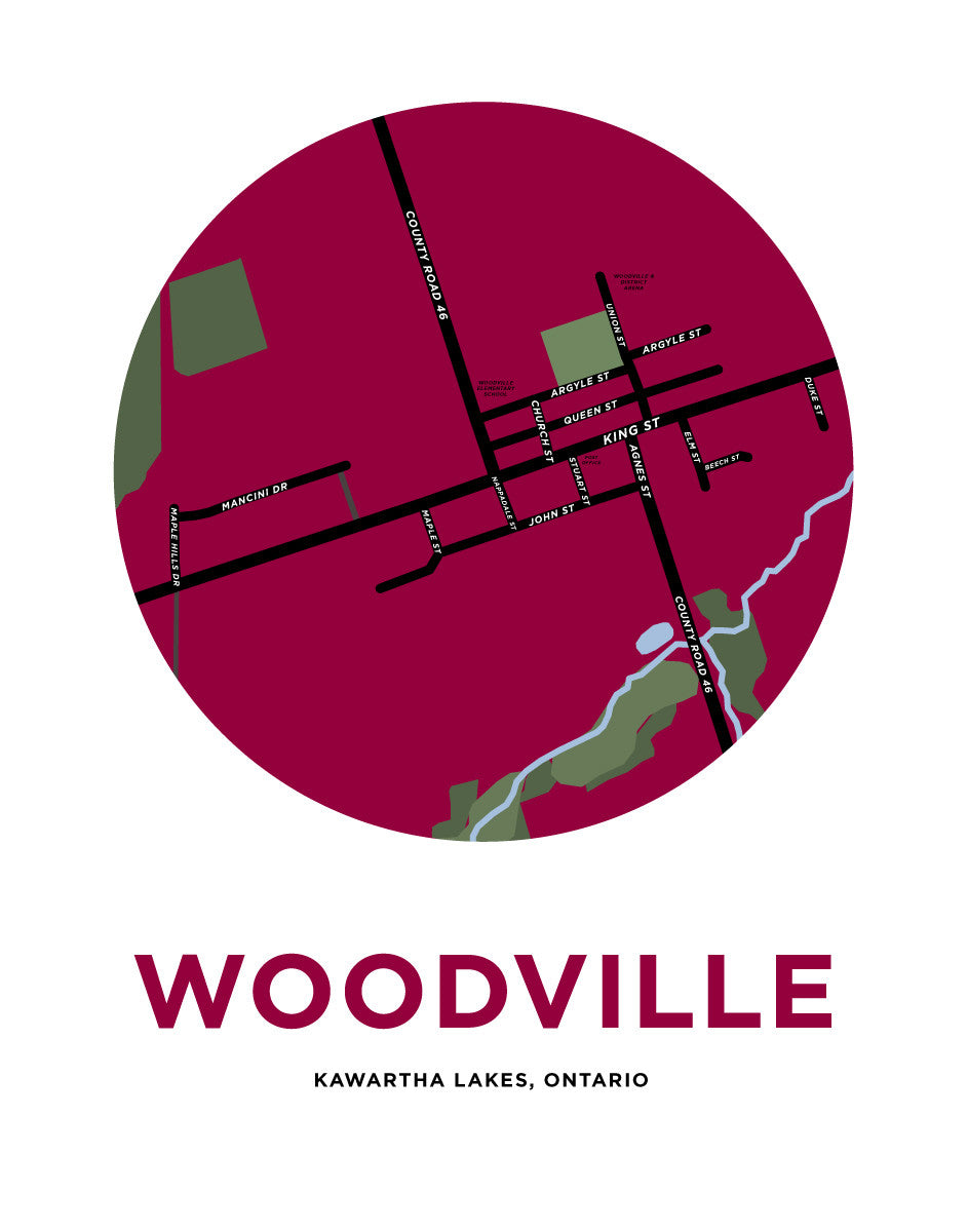 Woodville Map Print