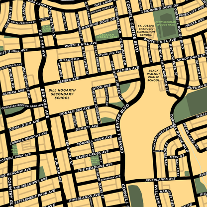 Cornell Neighbourhood Map Print