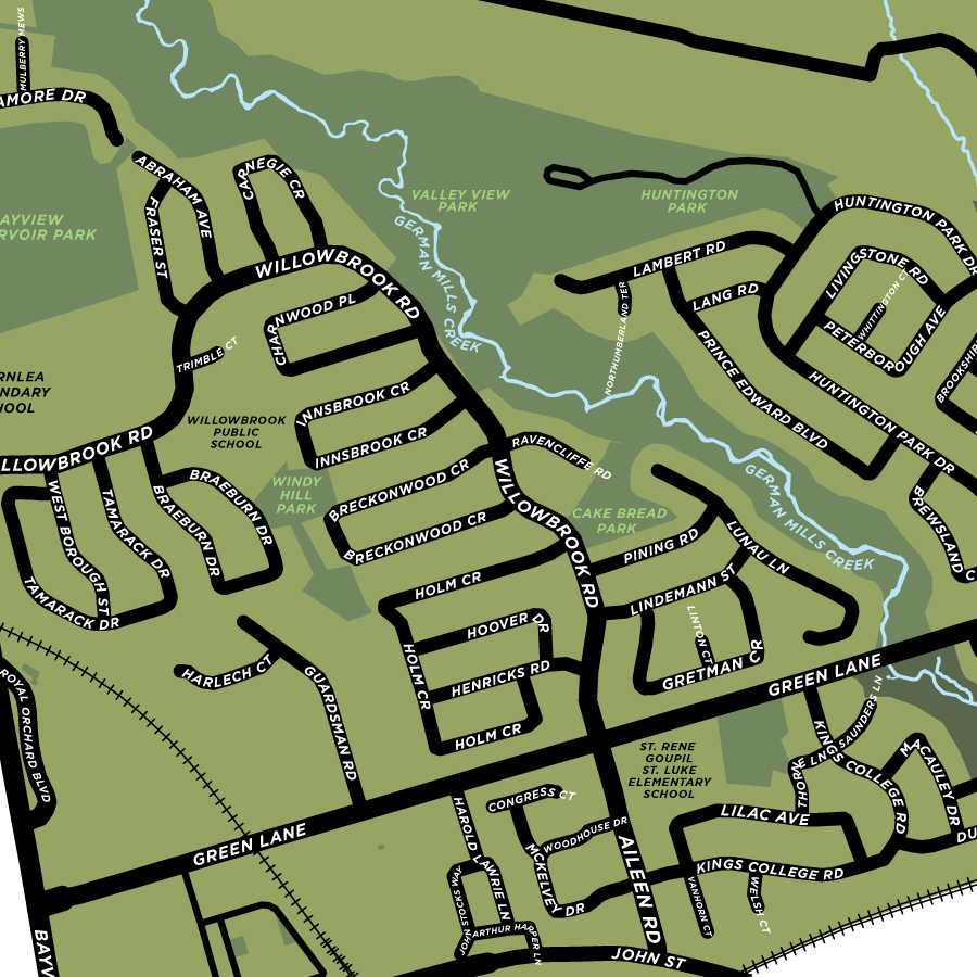 Green Lane Neighbourhood Map Print