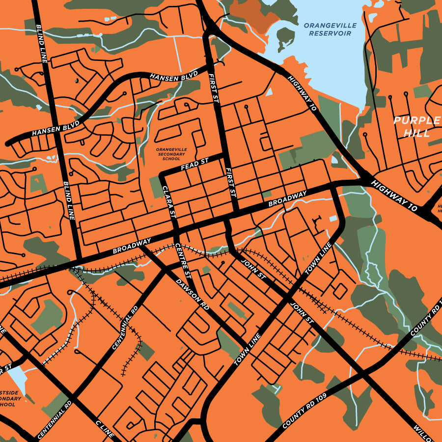 Orangeville Map Print